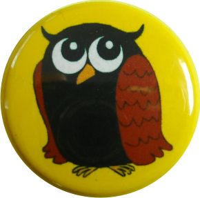 Owl badge yellow